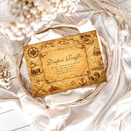 Vintage Pirate Treasure Map Diapper Raffle Begleitkarte