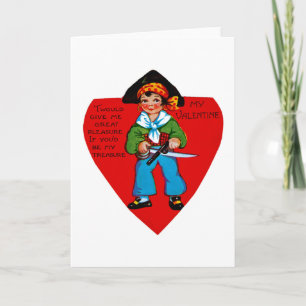Vintage Pirate Valentine Feiertagskarte