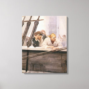 Vintage Piraten Brig Covenant in einem Nebel von N Leinwanddruck