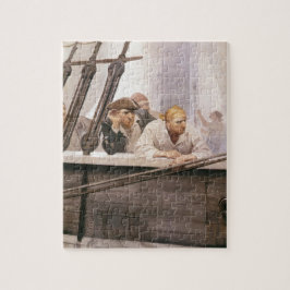 Vintage Piraten Brig Covenant in einem Nebel von N Puzzle