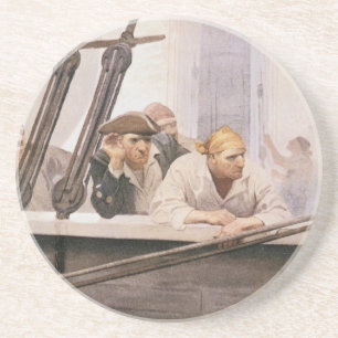 Vintage Piraten Brig Covenant in einem Nebel von N Sandstein Untersetzer