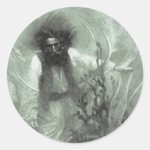 Vintage-Piraten, Captain Goldsack von Howard Pyle Runder Aufkleber