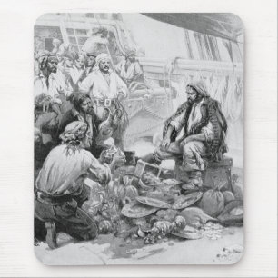 Vintage Piraten, die ihre Schätze zählen und viel Mousepad