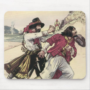 Vintage-Piraten, Duell bis zum Tod am Strand Mousepad