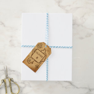 Vintage Piraten-Geschenkanhänger, minimalistischer Geschenkanhänger