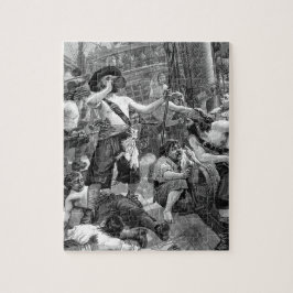 Vintage Piraten kämpfen und trinken auf dem Schiff Puzzle