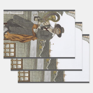 Vintage Piraten, Kidd auf dem Deck der Abenteuerga Geschenkpapier Set