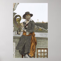 Vintage Piraten, Kidd auf dem Deck der Abenteuerga