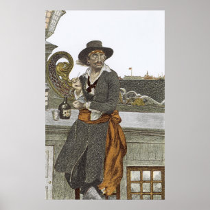 Vintage Piraten, Kidd auf Plattform der Poster