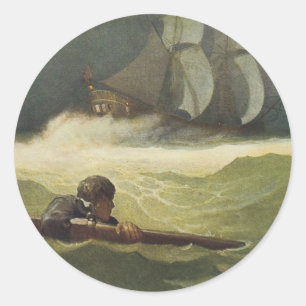 Vintage-Piraten, Schiffbruch des Covenant von NC W Runder Aufkleber
