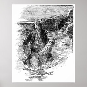 Vintage Piraten, Sir Henry Morgan im Ozean Poster