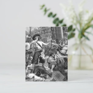 Vintage Piraten trinken auf dem Schiff Einladung