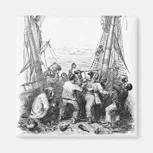 Vintage Piraten und ein Schiffbrüchiges Piratensch Magnet
