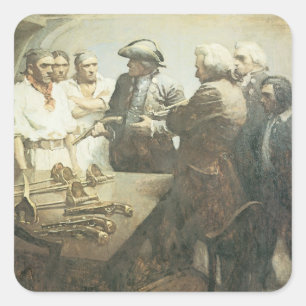 Vintage-Piraten, Vorbereitung auf die Meuterei von Quadratischer Aufkleber