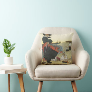 Vintage-Piraten, William Kidd vergräbt Schätze Kissen