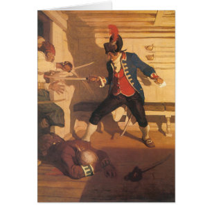 Vintage-Piratencaptain, Schwertkampf von NC Wyeth