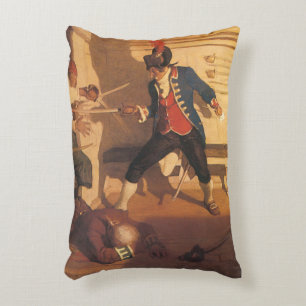 Vintage-Piratencaptain, Schwertkampf von NC Wyeth Dekokissen