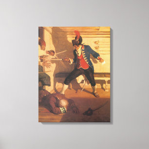 Vintage-Piratencaptain, Schwertkampf von NC Wyeth Leinwanddruck