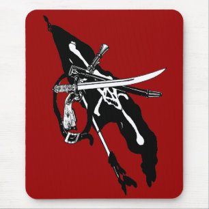 Vintage-Piratenflagge, Jolly Roger Totenkopf und K Mousepad