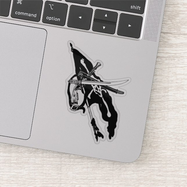 Vintage Piratenflagge, Piratenflagge Skull Crossbo Aufkleber (Detail)