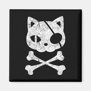 Vintage Piratenkatze Katzenkätzchen Halloween Skul Magnet