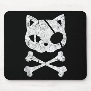 Vintage Piratenkatze Katzenkätzchen Halloween Skul Mousepad