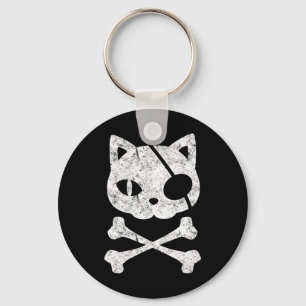 Vintage Piratenkatze Katzenkätzchen Halloween Skul Schlüsselanhänger