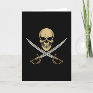 Vintage-Piratenschädel-Karibik-Kreuzfahrt-Hallowee Karte