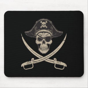 Vintage-Piratenschädel und gekreuzte Knochen als l Mousepad