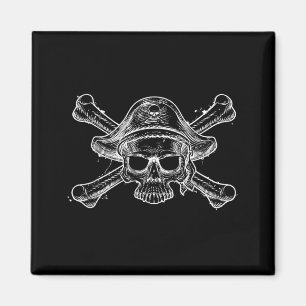 Vintage-Piratenschädel und gekreuzte Knochen Skele Magnet