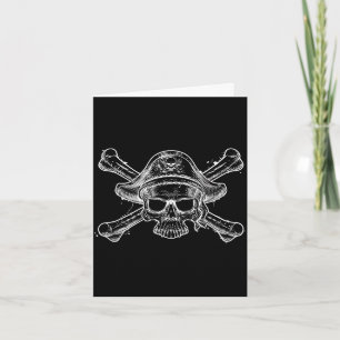 Vintage-Piratenschädel und Kreuzbein-Skelett Jolly Karte