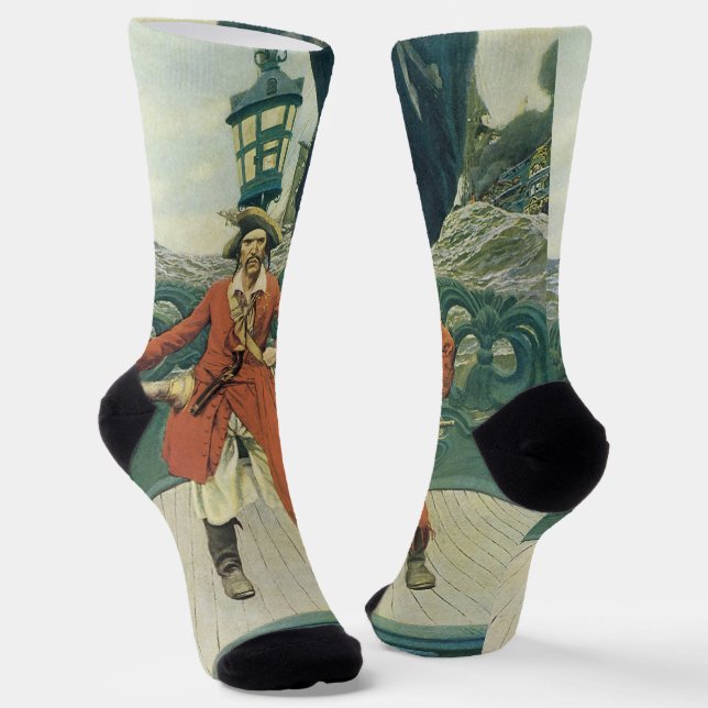 Vintage Pirates, Captain Keitt by Howard Pyle Socken (Gewinkelt)