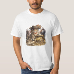 Vintage-Piratkatze mit Schatztruhe T-Shirt
