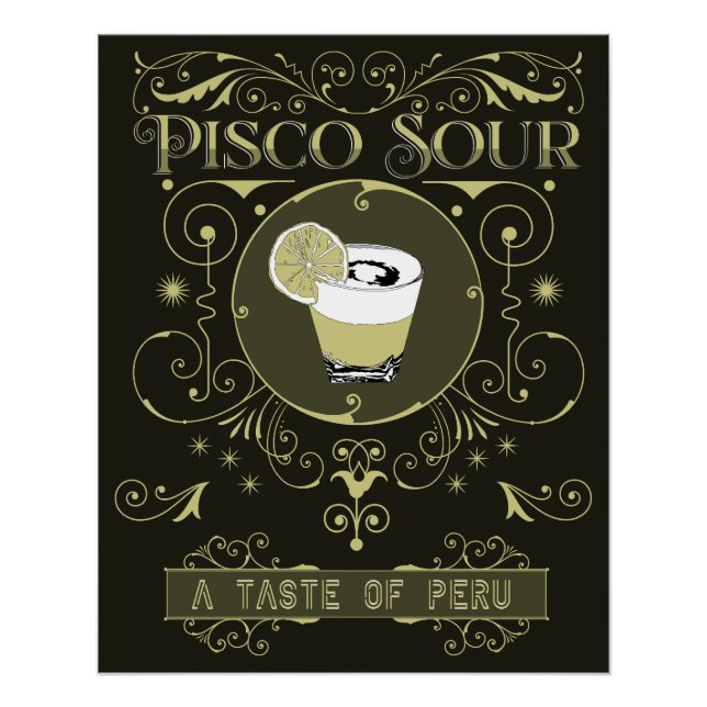 Vintage Pisco Sour Poster (Vorderseite)