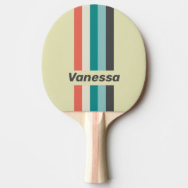 Vintage Pistachio Pin Striped with Name Tischtennis Schläger