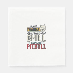 Vintage Pitbull Bleib Zu Hause Und Chill Hundefreu Serviette