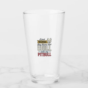Vintage Pitbull Bleib Zu Hause Und Chill Hundelieb Glas