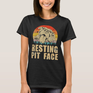 Vintage Pitbull entspannt Pit-Gesicht Lustiger Pit T-Shirt