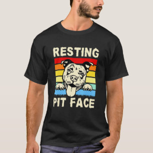 Vintage Pitbull entspannt Pit Gesicht Retro Pitbul T-Shirt