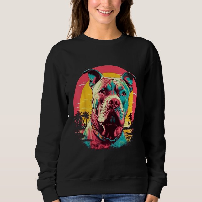 Vintage Pitbull  Sunset Sweatshirt (Vorderseite)