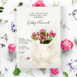 Vintage Pitcher- und Rosenbindungspartei Einladung