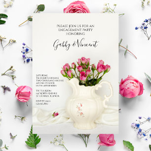 Vintage Pitcher- und Rosenbindungspartei Einladung