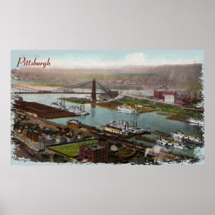 Vintage Pittsburgh 1800er Jahre Canvas Print Poster