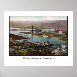 Vintage Pittsburgh 1800er Jahre Druck Poster