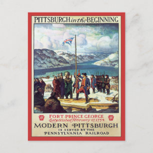 Vintage Pittsburgh am Anfang Postkarte