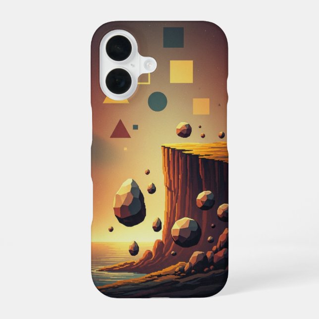 Vintage-Pixel-Arcade-Fantasy-Klippen iPhone 16 Hülle (Rückseite)