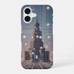 Vintage Pixel-Arcade Mystische Struktur iPhone 16 Hülle
