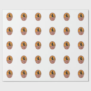 Vintage-Pizza-Katze Retro Lustiges Katzenliebhaber Geschenkpapier