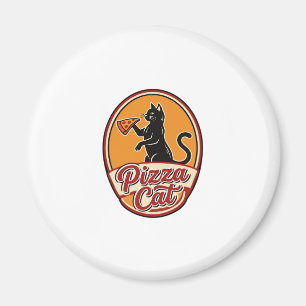 Vintage-Pizza-Katze Retro Lustiges Katzenliebhaber Magnet