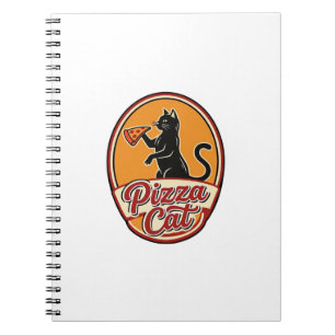Vintage-Pizza-Katze Retro Lustiges Katzenliebhaber Notizblock